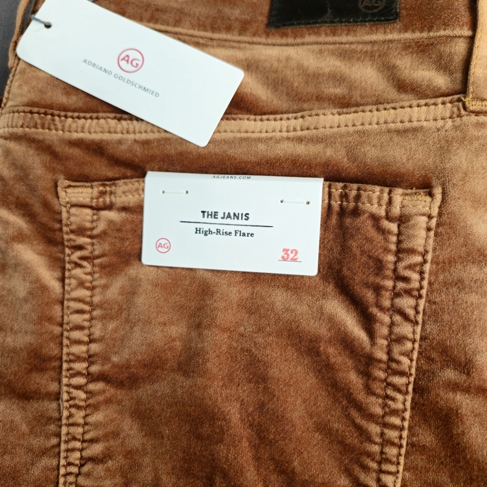 AG Adriano Goldschmied Women's Brown High-Rise Flare Pants